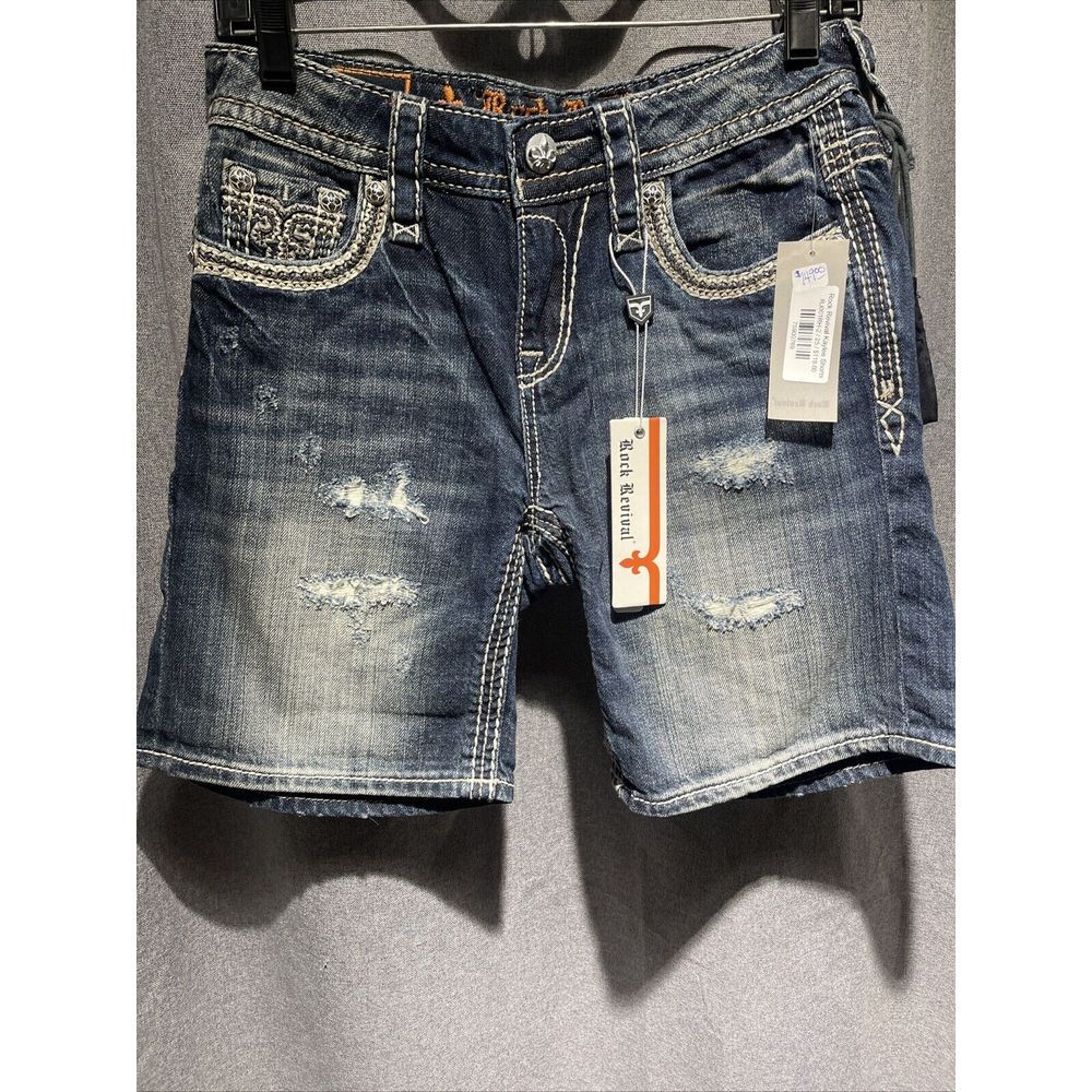 Rock Revival Kaylee Easy Short Distressed Women's Denim Shorts Size 25 NWTs
